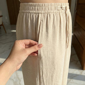 [Leve 4, Pague Só 2!] Calça Elora Feminina em Viscose Texturizada e Poliéster de Cintura Alta